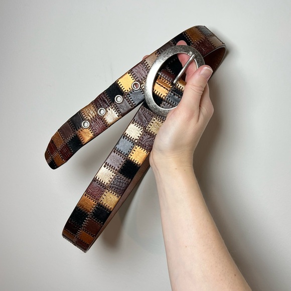 Fossil Accessories - Fossil Vintage Y2K Patchwork Genuine Leather Boho Hippie Belt 🤎✨